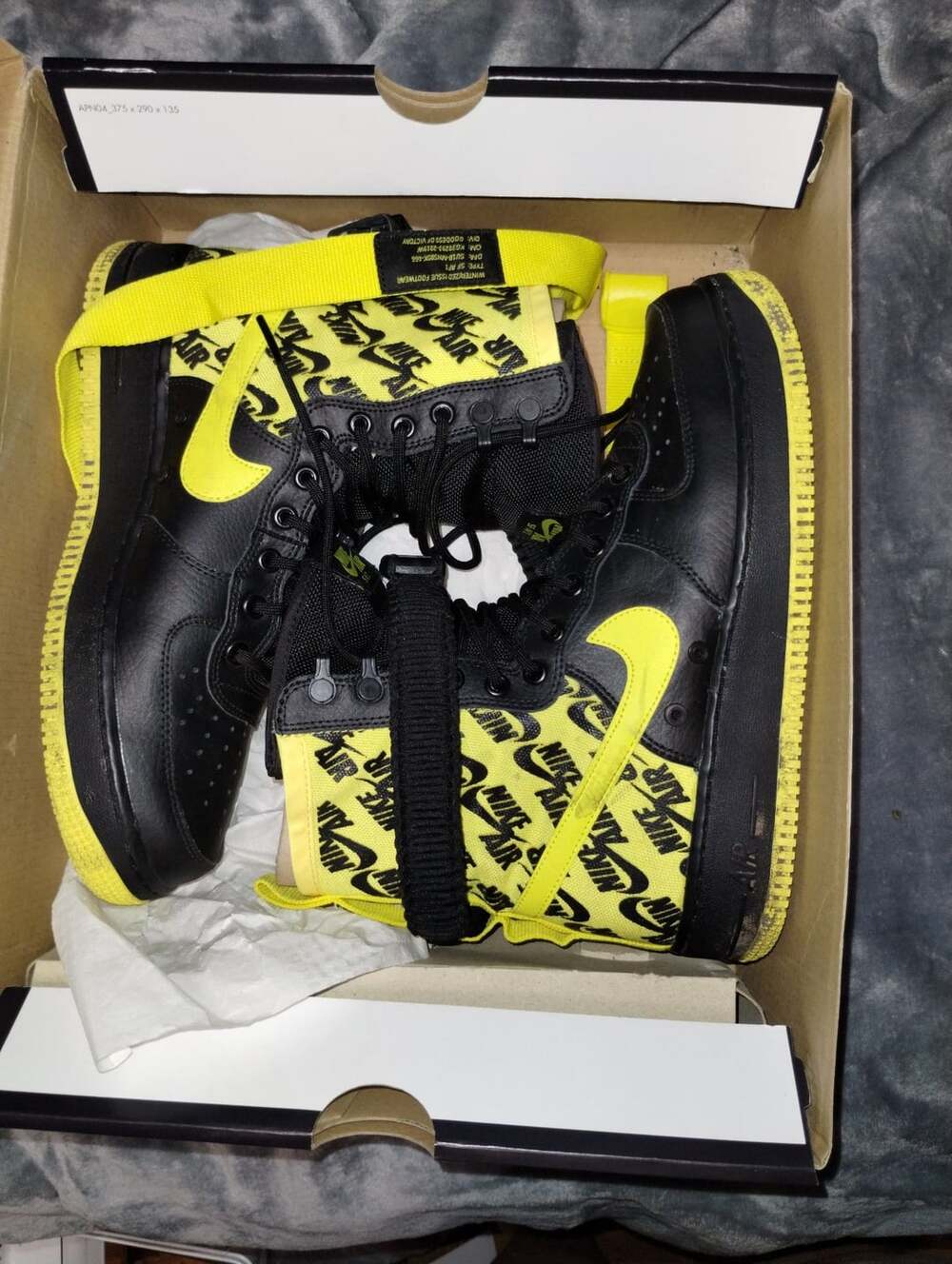 Nike Nike SF Air Force 1 High Sneakers Men Black Dynamic Yellow AR1955-001